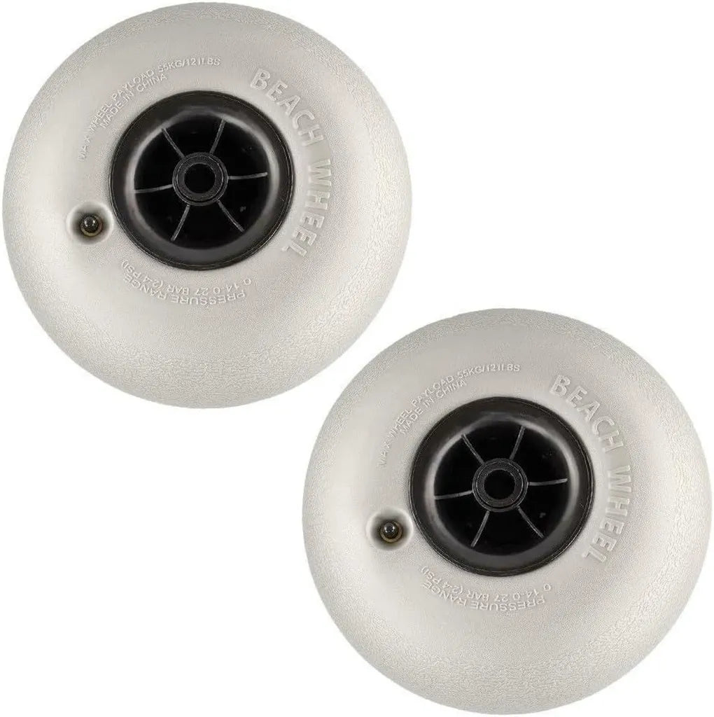 Roues de Chariot de Plage en PVC Robuste pour Kayak et Camping, Lot de 2