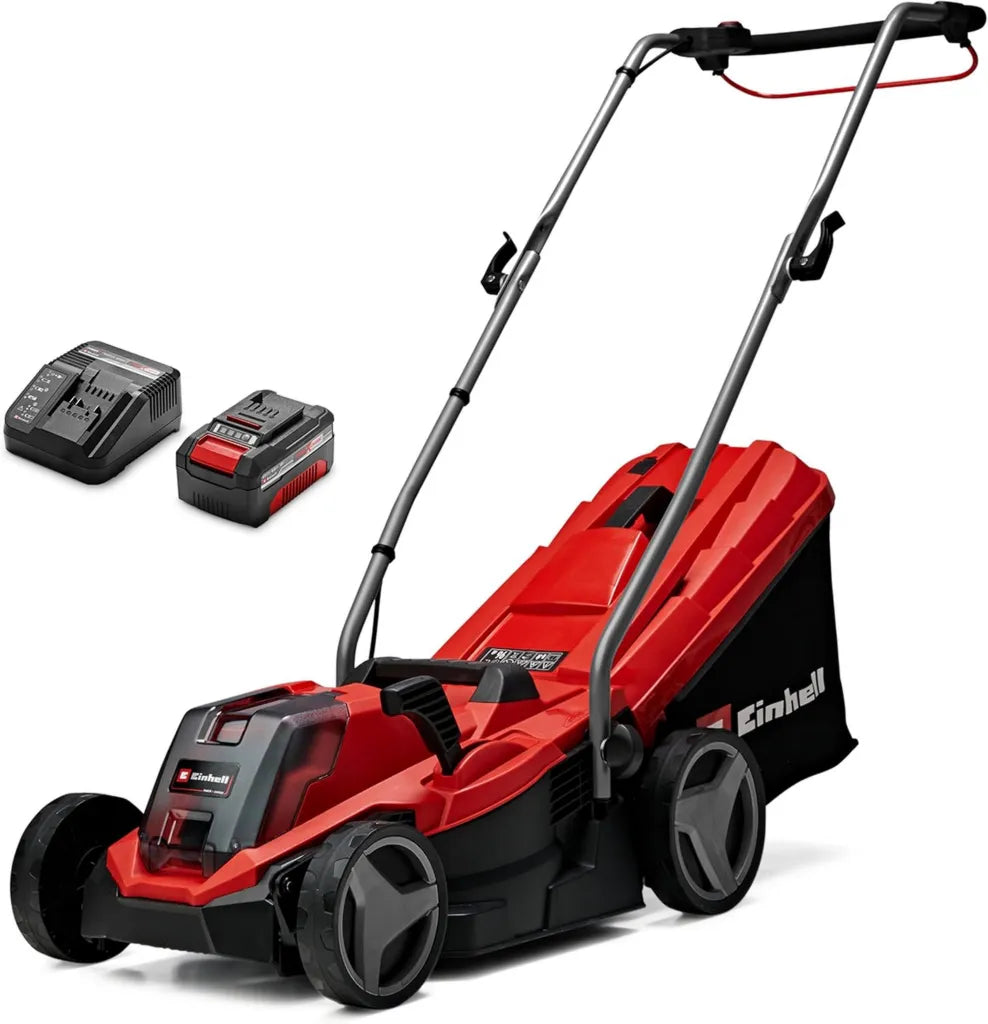 Tondeuse à Gazon sans Fil Einhell 18V, 33cm, Pour 200 m², Avec Batterie et Chargeur