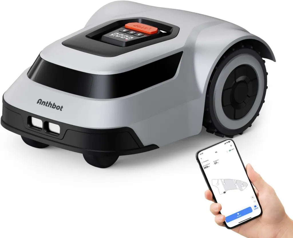 Robot Tondeuse ANTHBOT Pion 800 m² - Cartographie Avancée, Application Mobile, Ultra Silencieux