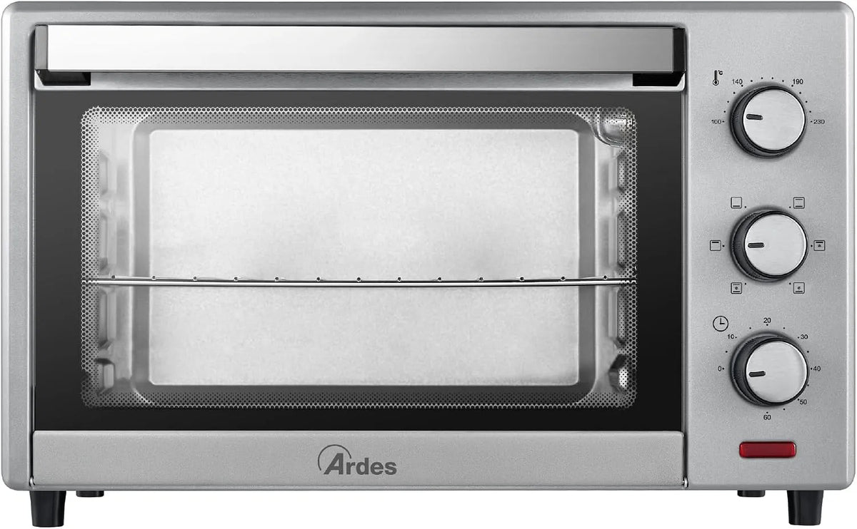 Four électrique AR6225S, 25 L, 6 programmes, minuteur, ARDES, Argent, ARDES - AR6225S Four électrique ventilé Capacité de 25 litres avec lumière