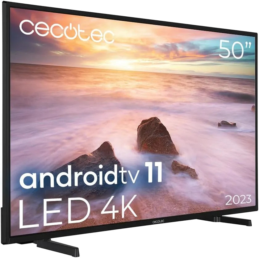 Cecotec ALU20050. Smart TV, 50 pouces, téléviseur, 4K UHD, HDR, son Dolby, Android OS, 2 Haut-parleurs 10W, HDR10, Dolby Atmos, Dolby Vision, 2023