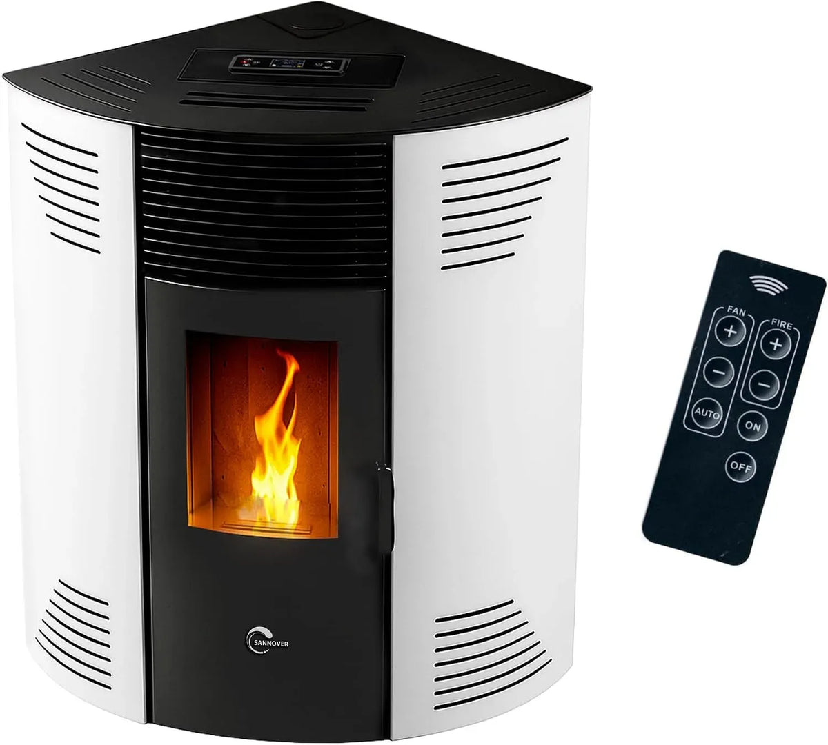 Ustensile de cuisson, 12,2 kW, IP65, blanc, ustensile de cuisine, Poêle à granulés d'angle étanche Iseos 12,2 kW Blanc Sannover