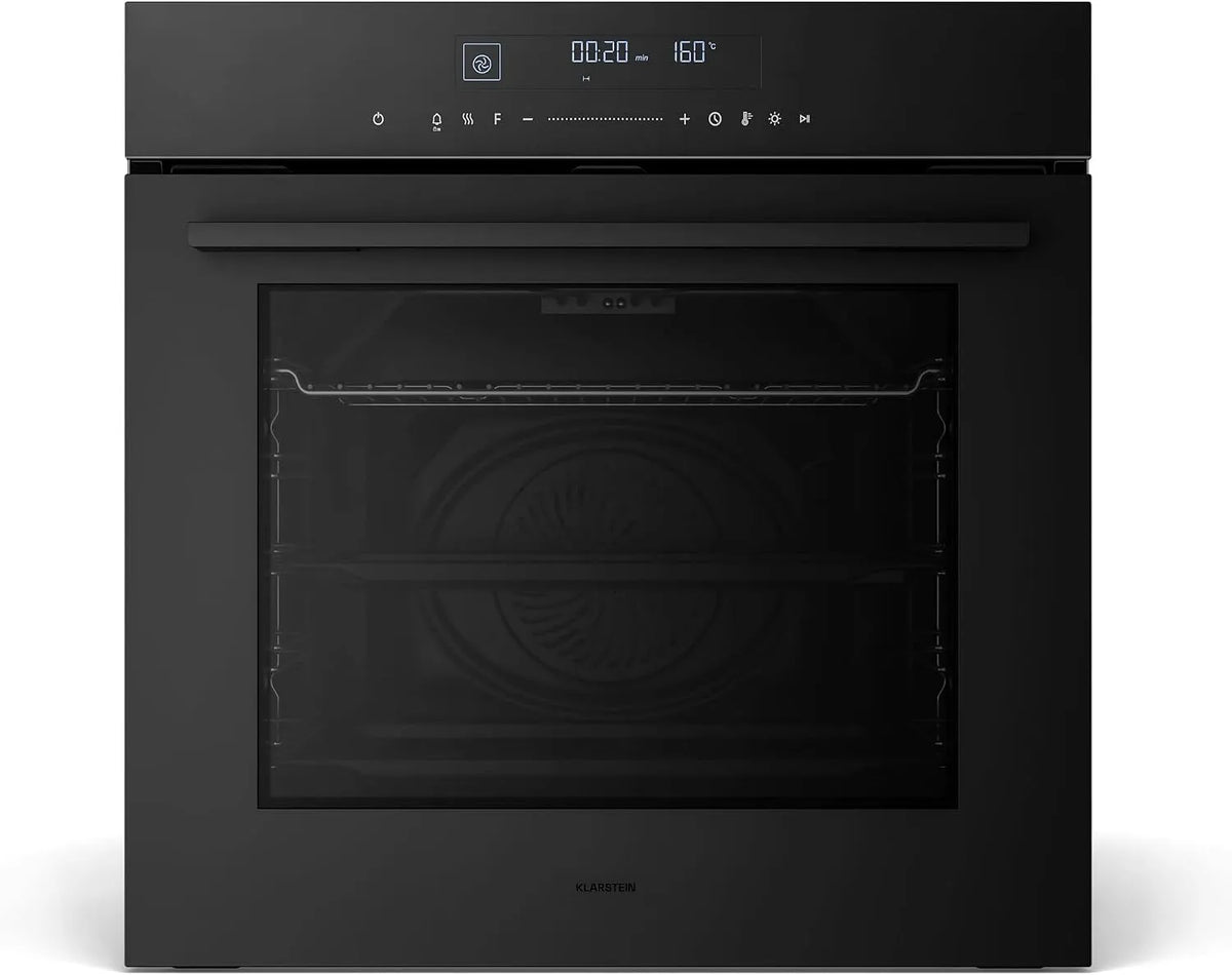 Klarstein Four électrique, 60 cm, 74 L, classe énergétique A, encastrable, tactile, minuteur, noir, 13 Modes, Nettoyage Facile