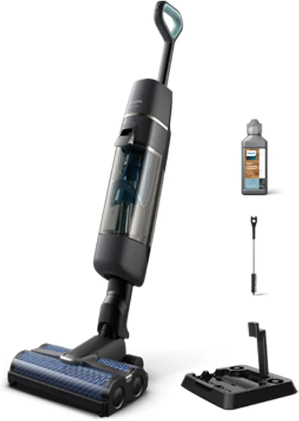 Philips 3-en-1 XW7110/01 Aspirateur, dalle IPS, noir, Jusqu'à 30 Min d'Autonomie et 180 m2, 3 Modes de Nettoyage