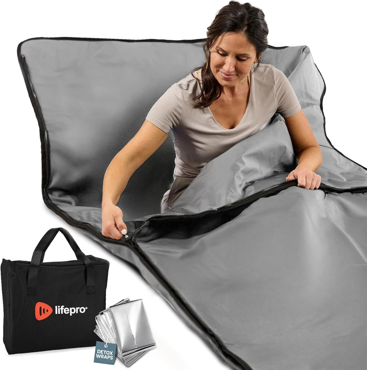 LifePro Couverture de sauna infrarouge: infrarouge lointain, format portable, 80 °C