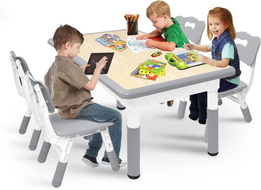 Set de table: pour enfant, en plastique, réglable, gris