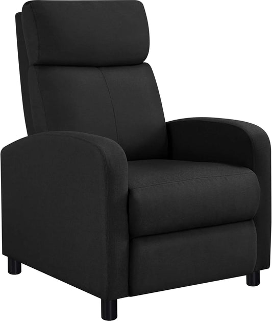 Fauteuil relax et fauteuil inclinable – revêtement en tissu, noir