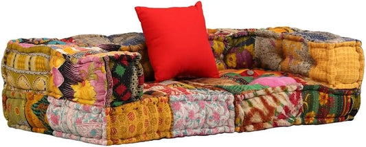 Solivagant Pouf modulaire à 2 Places Patchwork Tissu – revêtement en tissu, 25.26 KG
