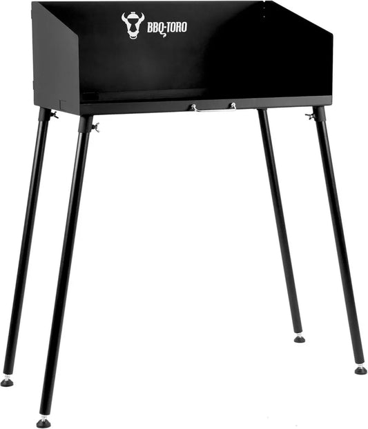 Table de Barbecue en Acier pour Dutch Oven Noir 75x40 cm avec Pieds Réglables