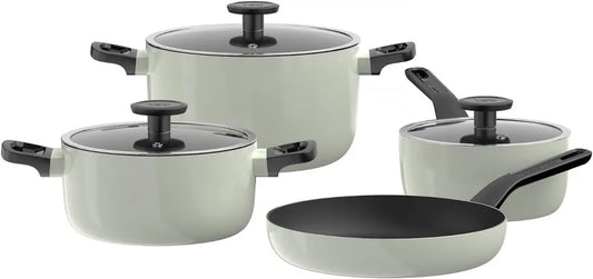 Ensemble de Cuisson Antiadhésif Leo BergHOFF 7 Pièces - Vert Sauge