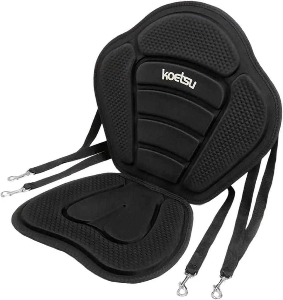 Siège de kayak portable avec coussin confort, installation facile, idéal pour pêche et canoë