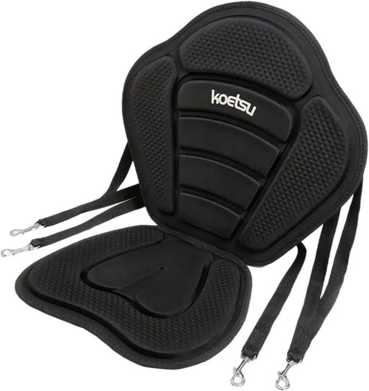 Siège de kayak portable avec coussin confort, installation facile, idéal pour pêche et canoë
