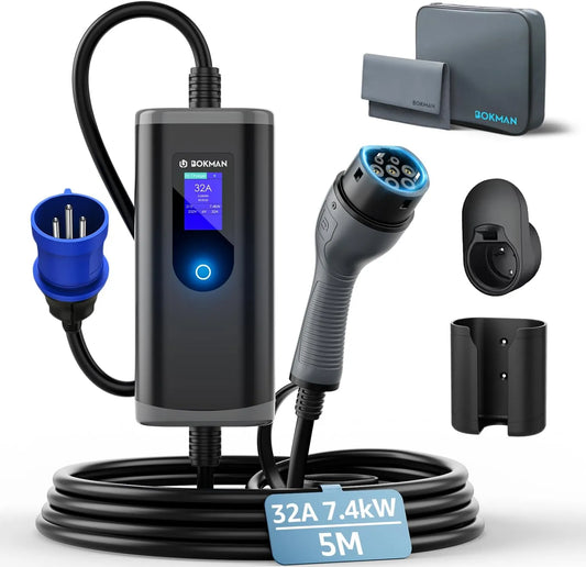 CEE P17 Borne de recharge pour voiture électrique et chargeur EV mobile, 7,4kW