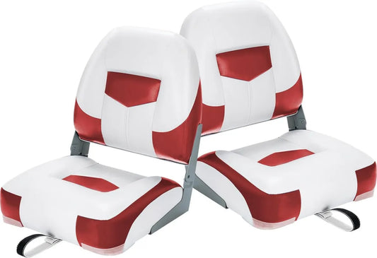 Lot de 2 Chaises de Bateau Pliables en PVC et PP avec Rembourrage Épais - Capacité 110 kg