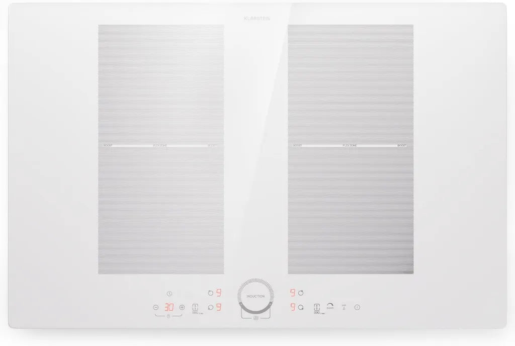 Klarstein Plaque de Cuisson à Induction 4 Zones 7000W, Commande Tactile, Écran Numérique et Minuterie