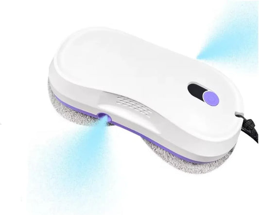 Robot Lave-Vitres Automatique avec Pulvérisateur et Télécommande, 5600 Pa, Navigation Intelligente, Détection Bordures, 10 Chiffons Réutilisables