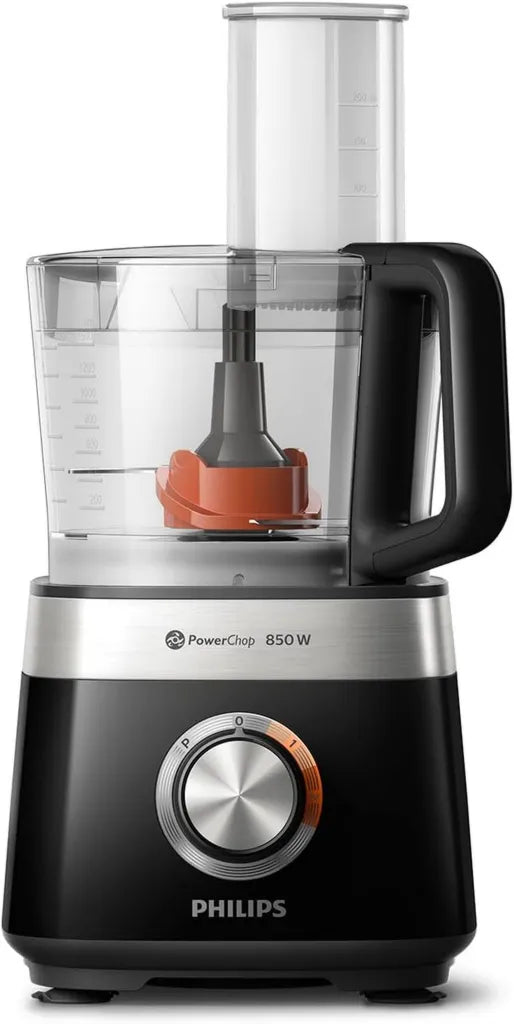 Philips Viva Robot Cuisine Compact, 800W, 29 Fonctions, Technologie PowerChop, Disque Double, Presse-Agrumes, Facile à Assembler, Bol 1,5L