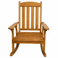 Chaise à bascule de jardin 67 x 88 x 118 cm en bois d'acacia massif couleur marron miel avec accoudoirs dossier à lattes verticales