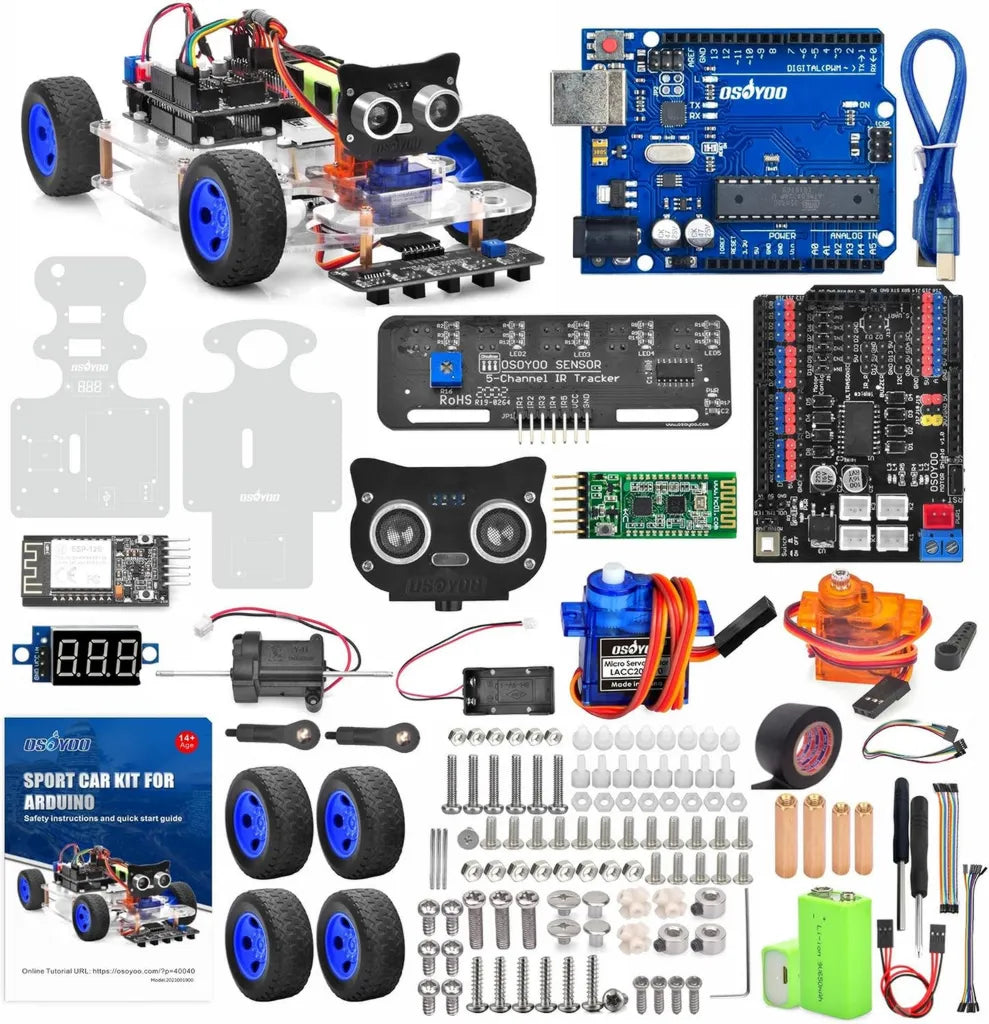 Kit de Voiture Robot Programmable avec Arduino UNO - Modes Suivi et Évitement d'Obstacles