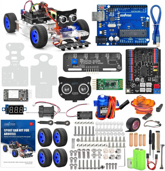 Kit de Voiture Robot Programmable avec Arduino UNO - Modes Suivi et Évitement d'Obstacles