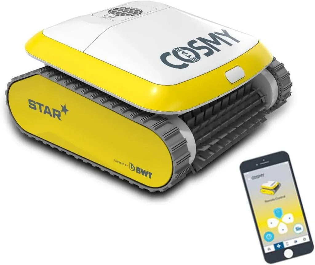 Aspirateur de Piscine Intelligent BWT Cosmy Star avec Contrôle Smartphone, Pour Piscines jusqu'à 12m