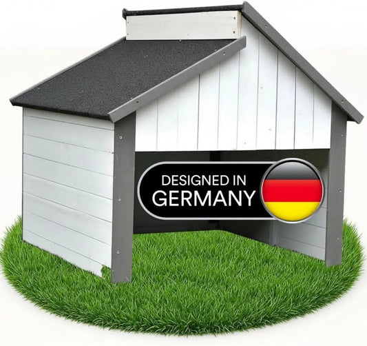 Abri Bois pour Tondeuse Robot avec Protection UV et Pluie, 85x85x82,5 cm - Gris