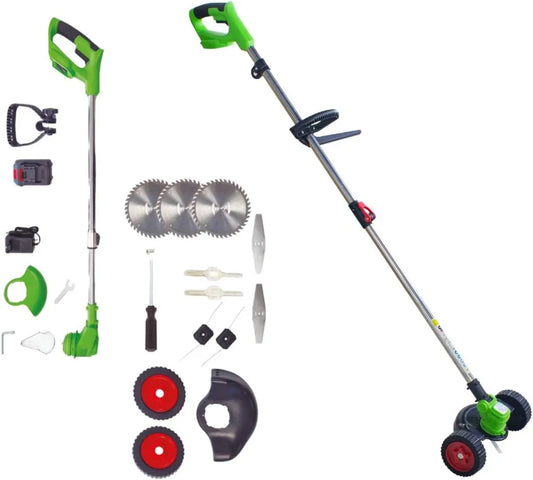 Taille-Bordures Multifonction 8 en 1 avec Batterie Rechargeable | Tondeuse à Gazon sans Fil et Accessoires Ajustables