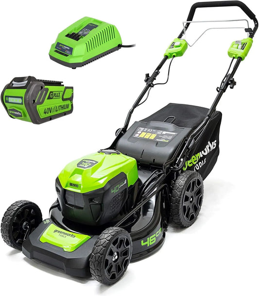 Greenworks Tondeuse à gazon: GD40LM46SPK4x, 46cm, 40V, 4,0Ah
