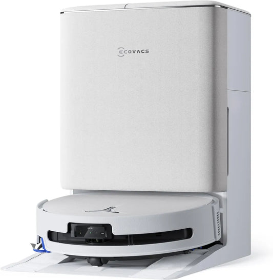 ECOVACS DEEBOT T90 OMNI Robot Aspirateur avec Lavage, 30 000 Pa, Technologie OZMO ROLLER 3.0, Système BLAST, Triple Soulèvement, Navigation TruePass 4WD, AIVI 3D 4.0 et IA YIKO, Lavage Fresh-flow, Blanc