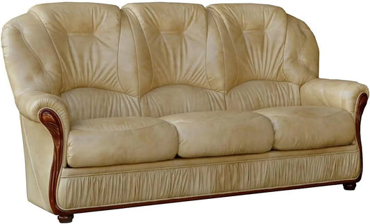 Canapé — en cuir, 3 Places, beige
