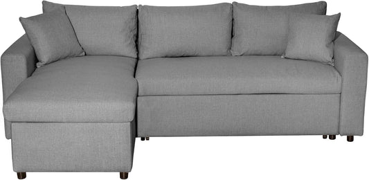 Canapé d'angle et canapé panoramique – réversible, revêtement en tissu, convertible, 4 Places
