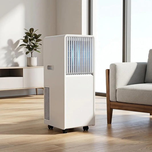 Climatiseur 24H, minuteur, 14000 BTU, Climatiseur Mobile 12000 BTU Rafraîchit 32 m2, Télécommande, Déshumidificateur & Ventilateur, Kit Fenêtre pour