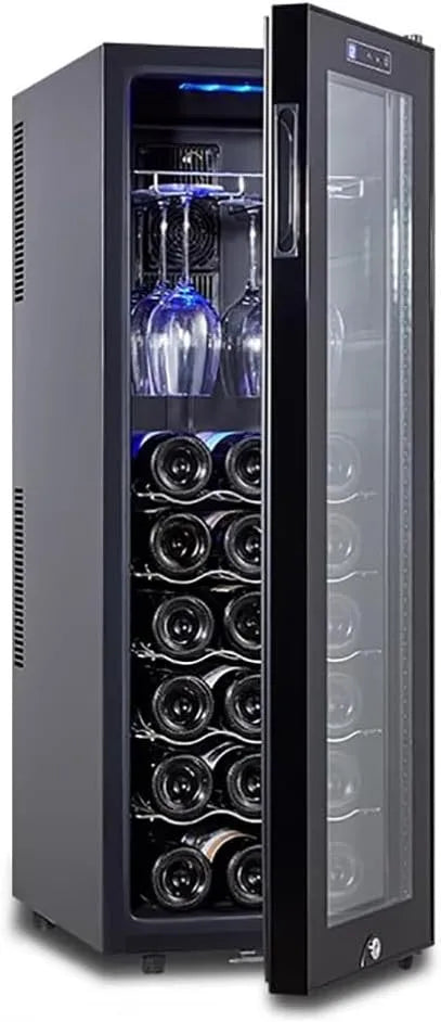 Cave à vin électrique, 30 bouteilles, tactile, autonome, silencieux, Température À Zone Unique, Cave À Vin Humidifiée avec Serrure