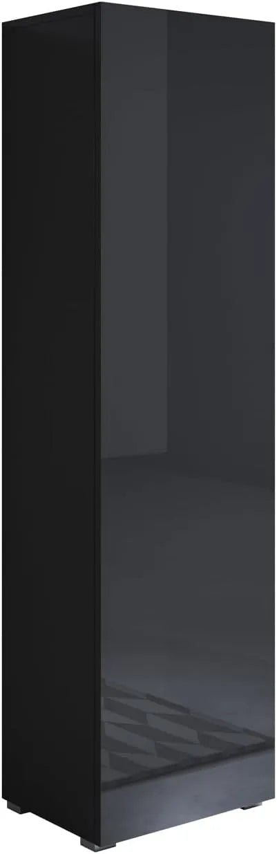 Produit Armoire avec Pieds 2 cm Luke V4 pour Salon ou Salle à Manger Moderne, MB Muebles Bonitos, Meuble Modulaire en Mélamine Brillante, Couleur Noir