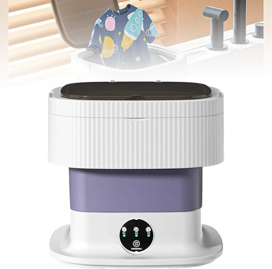 Lave-linge, 10 L, portable, idéal pour laver les sous-vêtements et les chaussettes, parfait po purple