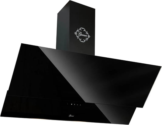 Hotte aspirante, 80 cm, 1000 m3/h, classe énergétique A, hotte de cuisine, inclinée, évacuation et recyclage, installation murale, Hotte Décorative