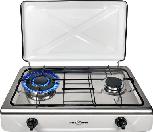 Plaque de cuisson à gaz 252BB, table de cuisson à gaz, VITROKITCHEN Réchaud à gaz butane 252BB