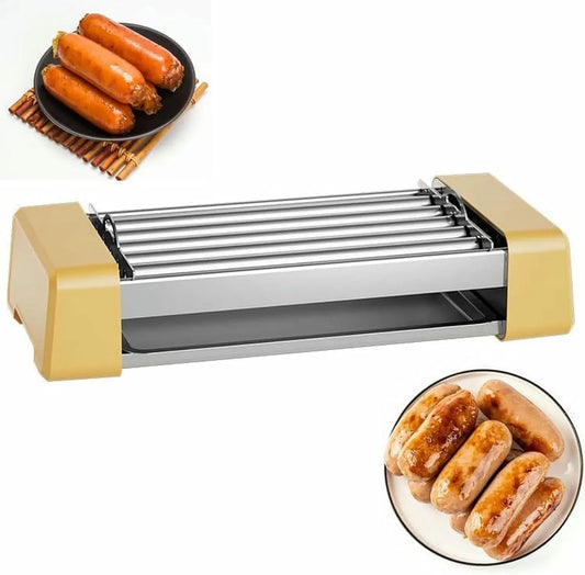 5rods Machine à Hot-Dogs, cuiseur, gril, restaurant, acier inoxydable, fonction chauffante, pour Cuisine et Restaurant