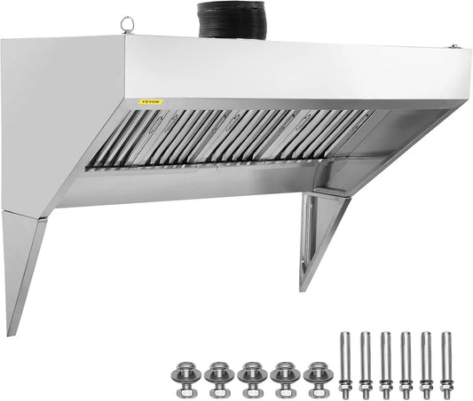 VEVOR Hotte aspirante, hotte de cuisine, gril, professionnel, restaurant, amovible, acier inoxydable, Hotte d'Aération Résistante à la Rouille