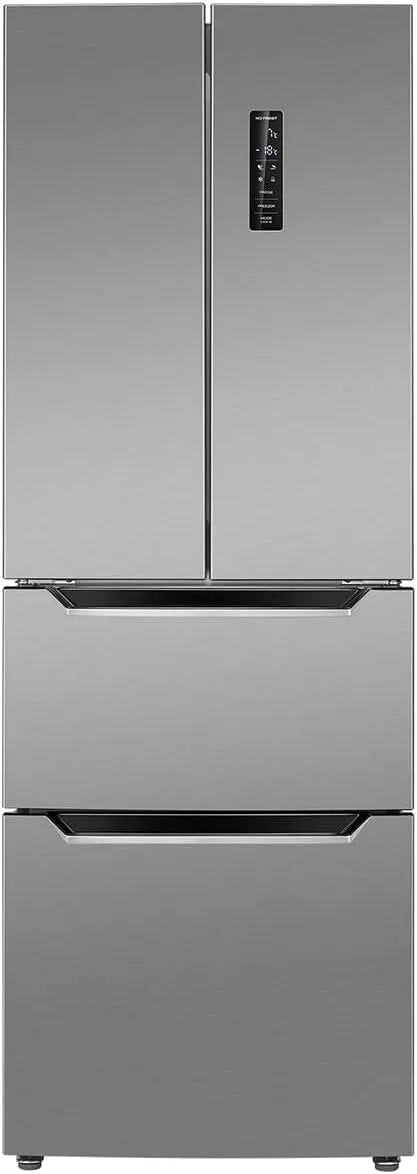 Bomann Congélateur, 320 L, éclairage LED, acier inoxydable, armoire congélateur, 4 étagères en verre, 2 tiroirs congélation, Système MultiAirflow