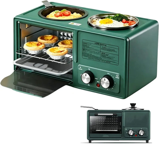Ustensile de cuisson, 10 L, 1600 W, minuteur, vapeur, Station de Petit-déjeuner 4 en 1, 3 Réglages Réglables, Minuterie de 60 Minutes