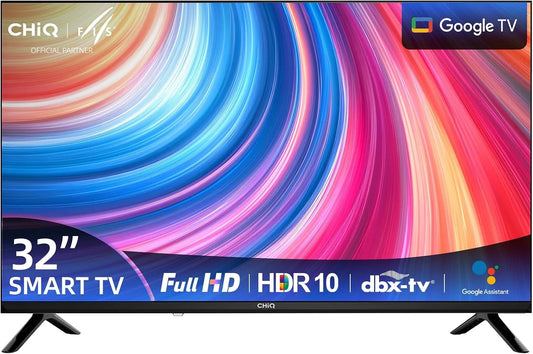 Google LF32FT Smart TV, 32 pouces, téléviseur, HDR, triple tuner DVB-T2, S2, son Dolby, Full HD, Dolby Audio &dbx-tv, Design Métal Sans Bord