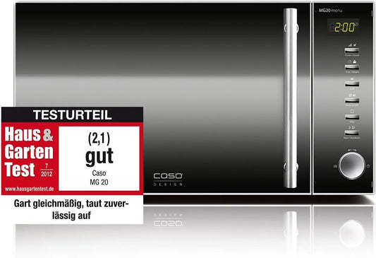 Caso MG20 Micro-ondes, 20 L, 800 W, gril, acier inoxydable, four micro-ondes, Caso Micro-ondes fonction grill MG20 menu 3320 800 W Acier Inoxydable 20