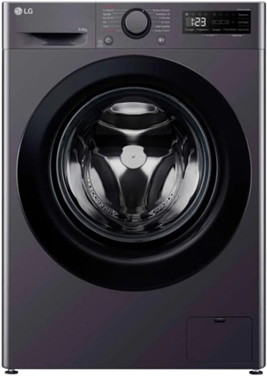 LG F4DR509S6M Lave-linge séchant, 9 kg, lave-linge, sèche-linge, noir