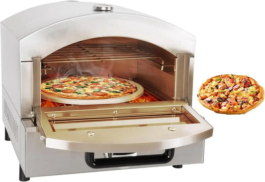 Four électrique à pizza, 30 cm, portable, extérieur, acier inoxydable