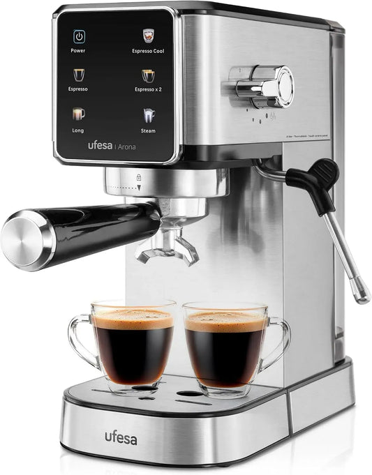 Machine à Caf, Porte-filtre, machine à café électrique, 1 L, 1350 W, tactile, grand réservoir, vapeur