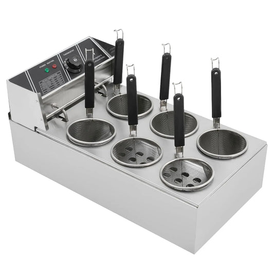 Cuisinière avec four, 20 L, 2000 W, professionnel, restaurant, 2 zones de température, acier inoxydable, 6 paniers, Cuisinière à pâtes électrique 2000