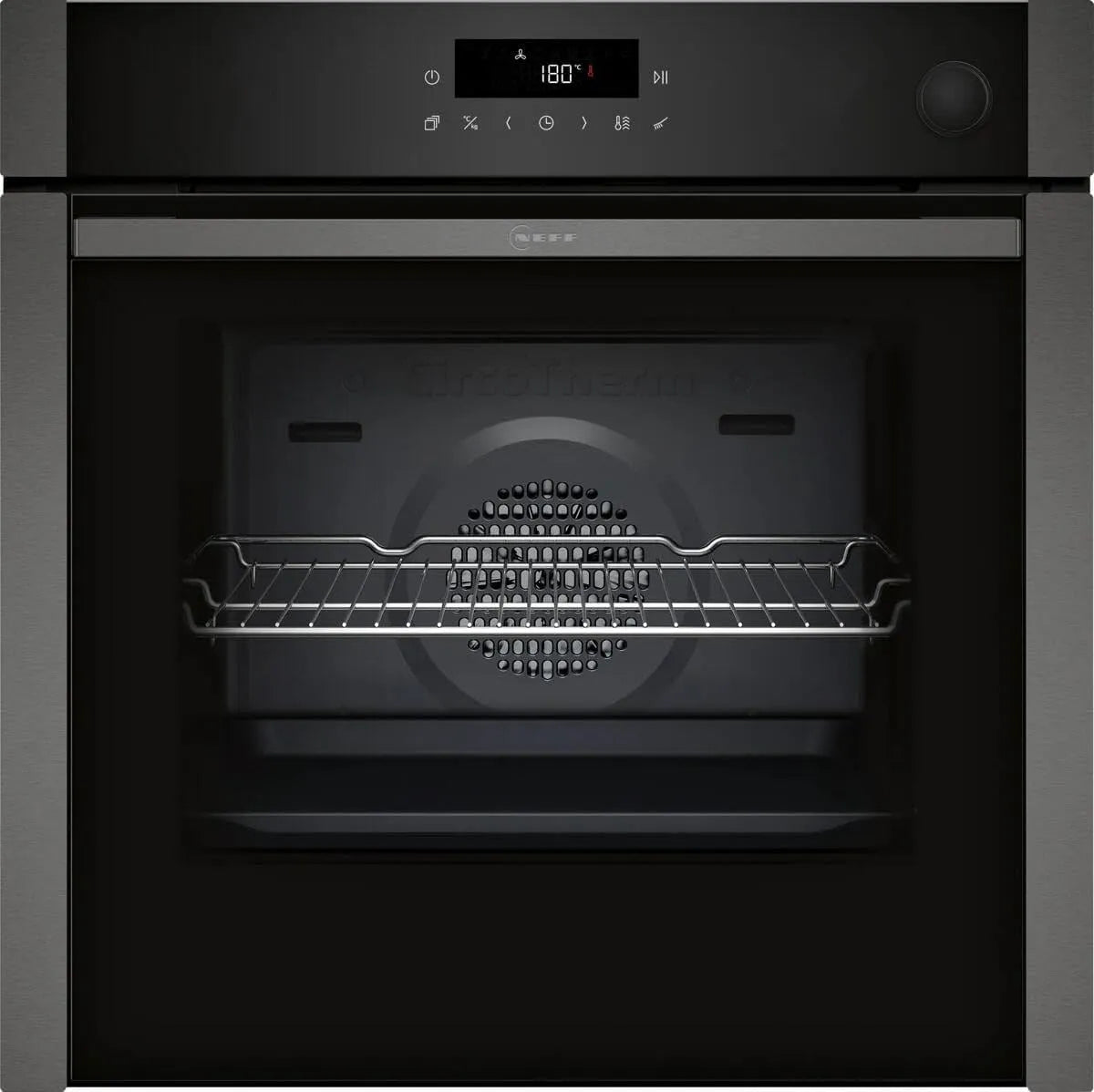 NEFF B6AVJ7AG3 Four électrique, 60 x 60 cm, encastrable, vapeur, Air Fry avec tôle d'acier, N 50, pyrolyse & Easy Clean Auto-nettoyage, fabriqué en