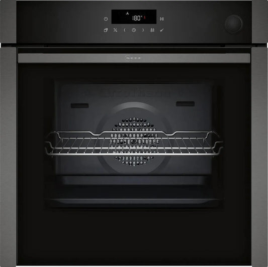 NEFF B6AVJ7AG3 Four électrique, 60 x 60 cm, encastrable, vapeur, Air Fry avec tôle d'acier, N 50, pyrolyse & Easy Clean Auto-nettoyage, fabriqué en