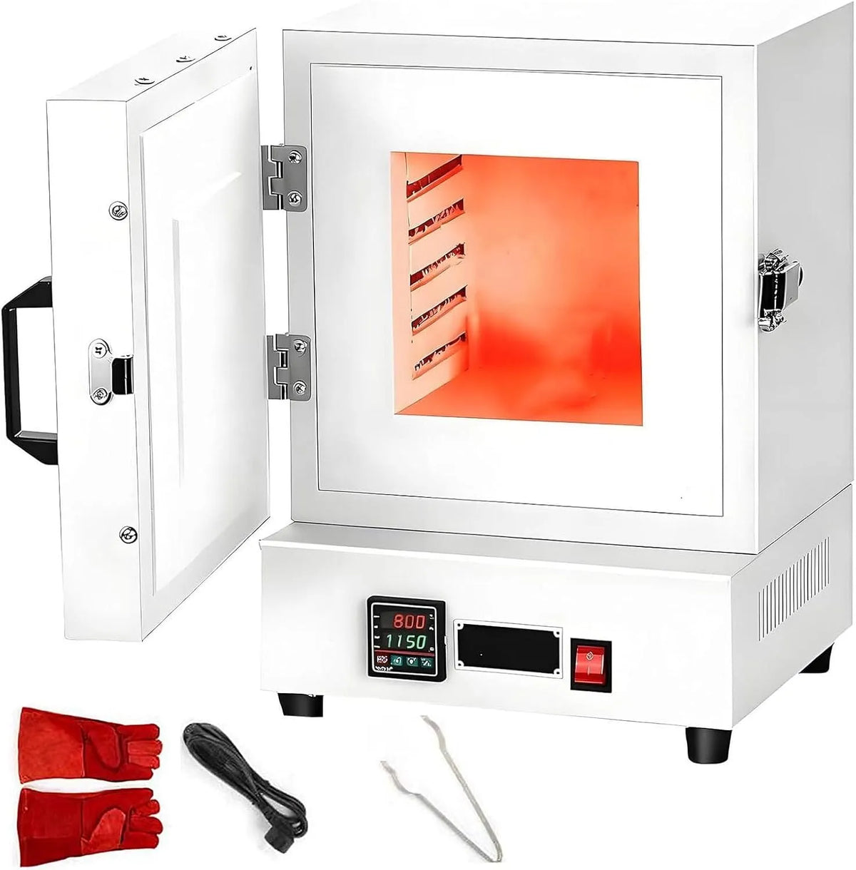 Four électrique, 2000 W, 2 zones de température, température maximale 1150 °C four de précision, moulage de métal, four numérique pour la fabrication
